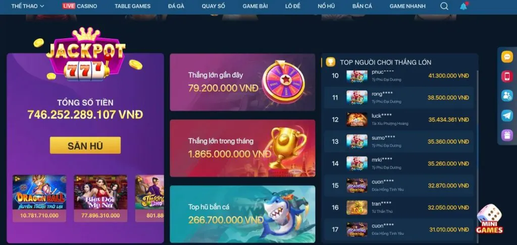 Hình ảnh trò chơi nổ hũ với biểu tượng may mắn